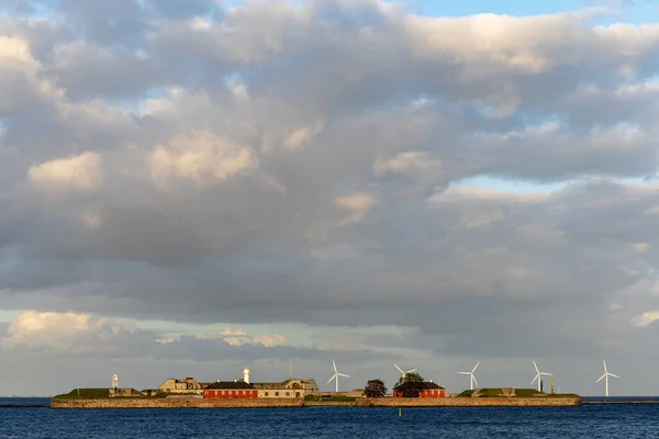 Kodaň Dánsko Ostrov Známý Jako Trekroner Fort Windmills Thr City — Stock fotografie