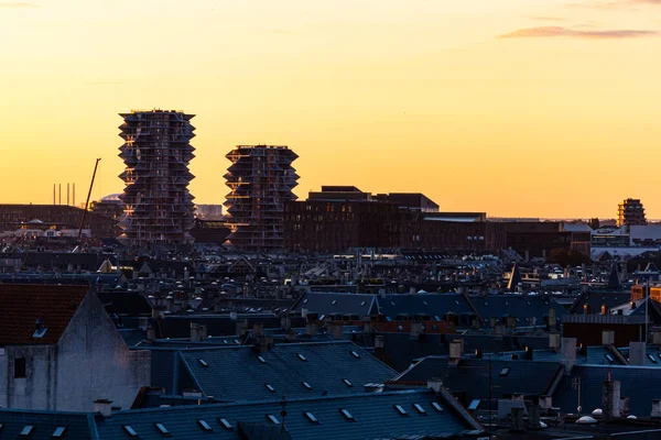 Copenhague Dinamarca Horizonte Del Amanecer Sobre Distrito Frederiksberg — Foto de Stock