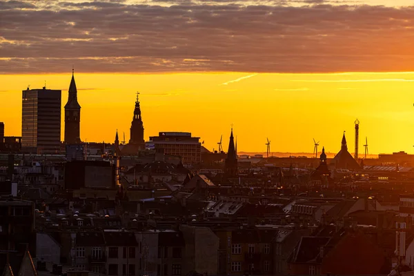 Copenhague Dinamarca Horizonte Del Amanecer Sobre Distrito Frederiksberg —  Fotos de Stock