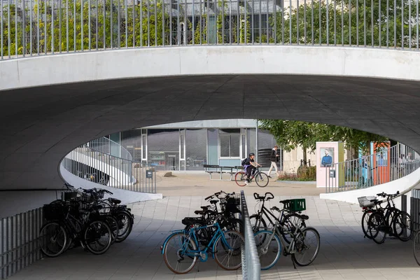 Köpenhamn Danmark Cykelparkeringsplats Vid Köpenhamns Universitet — Stockfoto