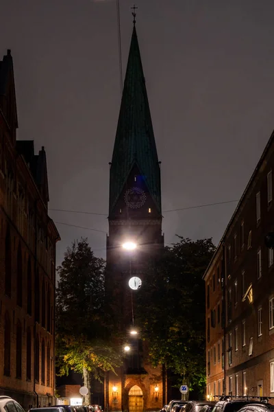 Copenhague Dinamarca Fachada Hellig Kors Kirke Igreja Santa Cruz Noite — Fotografia de Stock
