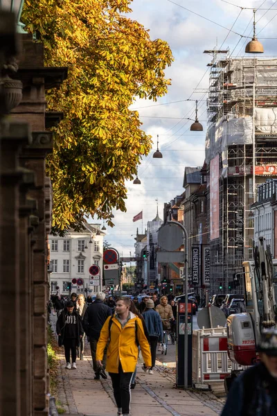 Copenhague Dinamarca Los Peatones Gothersgade Otoño — Foto de Stock