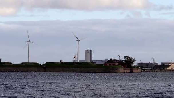 Kopenhag Danimarka Reffen Adası Nın Deniz Manzarası — Stok video