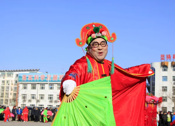 People wear colorful clothes, yangko dance performances in the s — Stock Photo, Image