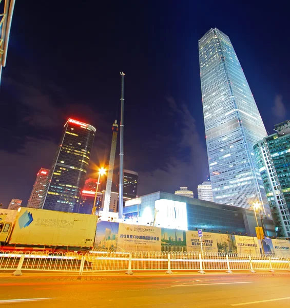 Night scenes of beijing financial center district — Stock Photo, Image