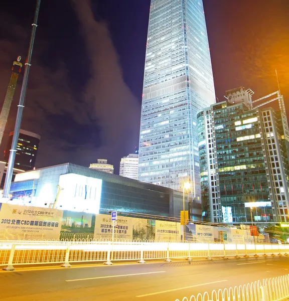 Night scenes of beijing financial center district — Stock Photo, Image