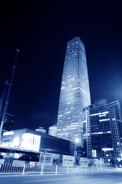 Nachtszenen im Finanzzentrum von Peking — Stockfoto