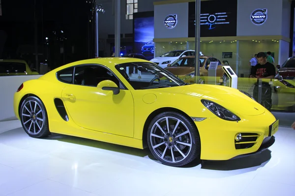 New concept yellow Porsche cars in a car sales shop, Tangshan, C — Stock Photo, Image