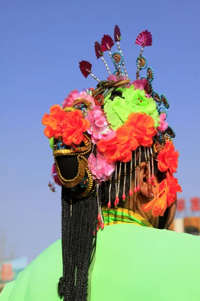 Decoración del cabello para el Festival de Primavera danza yangko en China — Foto de Stock