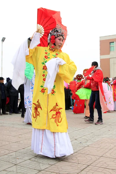 people wear colorful clothes, yangko dance performances in the s