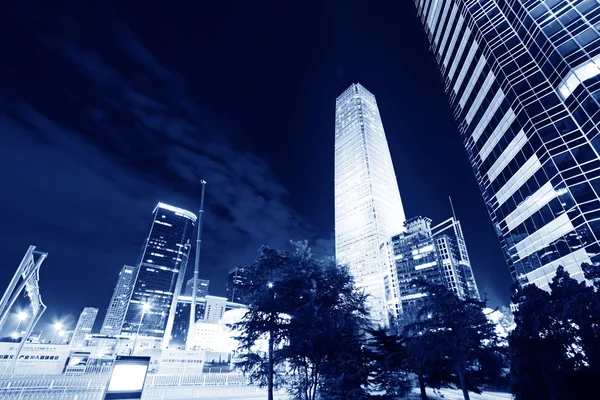 Nachtszenen im Finanzzentrum von Peking — Stockfoto