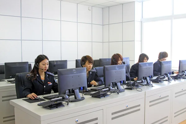 Dressed in women's uniforms administrators — Stock Photo, Image