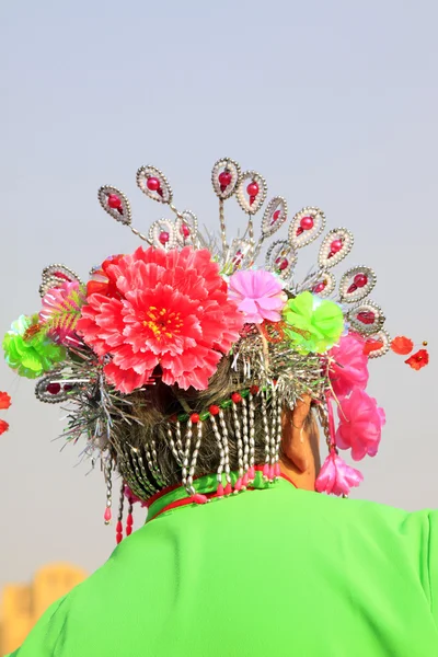 Çin bahar festivali yangko için saç dekorasyon dans — Stok fotoğraf