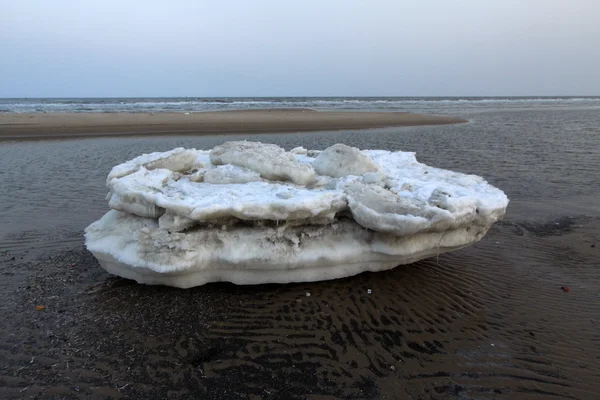 海岸残冰自然风光 — 图库照片