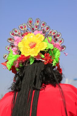 saç dekorasyon bahar festivali yangko dans için dans Çin'de