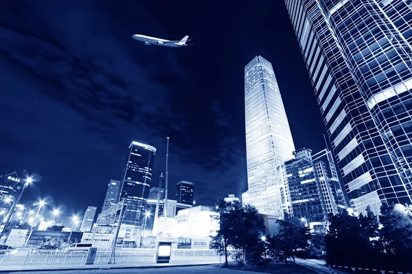 Night scenes of beijing financial center district — Stock Photo, Image