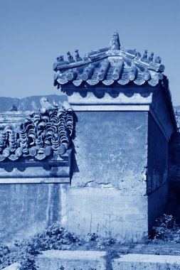 Fancy glazed tile roof in the Eastern Royal Tombs of the Qing Dy clipart