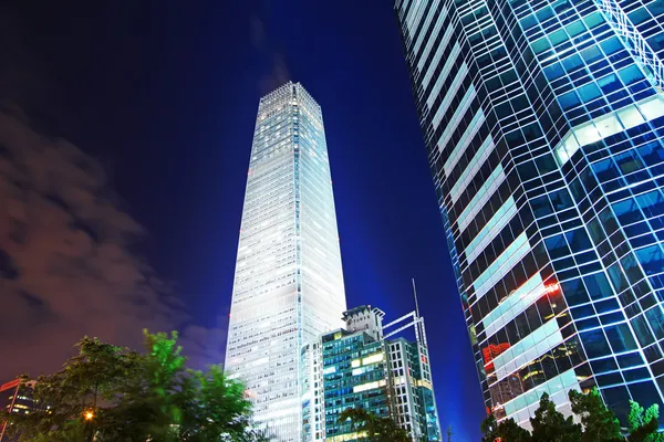 北京金融中心区的夜景 — 图库照片