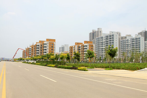Roads, buildings and afforestation in a city, north china