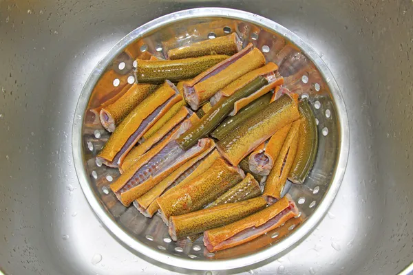 Seção de enguia finless pronta para cozinhar — Fotografia de Stock