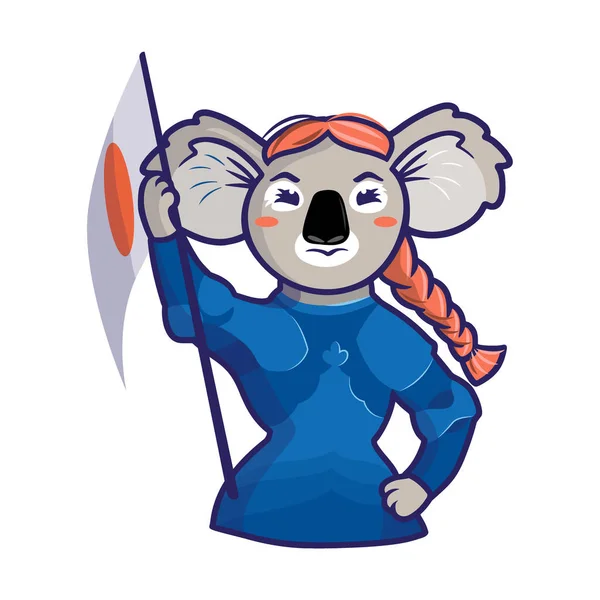 Cartoon Logo Koala Form Symbol Joan Arc — Vettoriale Stock