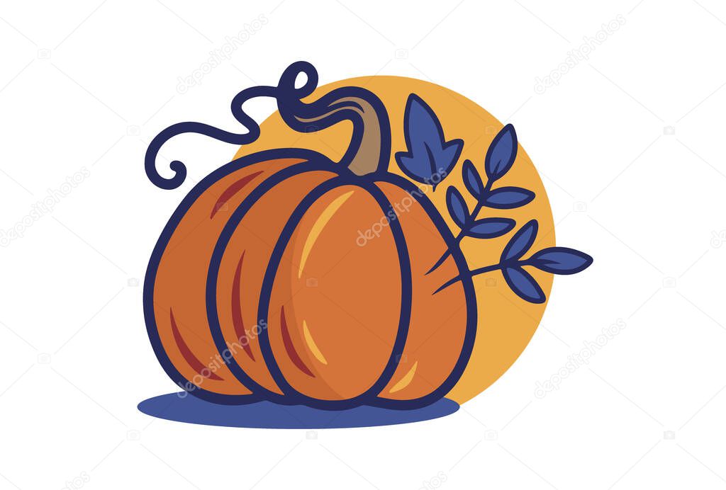 The retro pumpkin for Happy autumn days. The image in the vector illustration