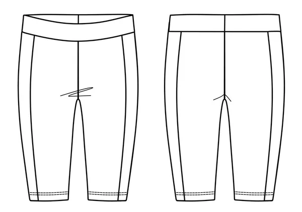 Векторні Спортивні Велогонки Короткі Легінси Моди Cad Жіночі Лаунжі Або — стоковий вектор
