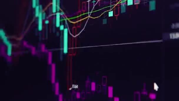 Cuadro de crecimiento financiero bursátil — Vídeos de Stock