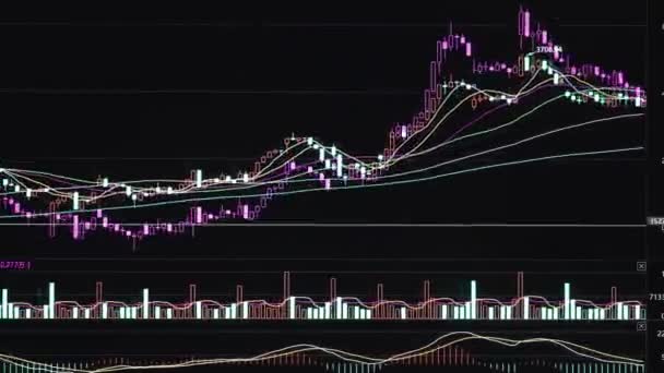 Cuadro de crecimiento financiero bursátil — Vídeo de stock