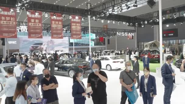 Xian China Oct 2021 Xian International Auto Show Covid Everyone — Stock Video