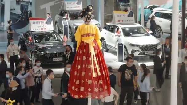 Xian China Oct 2021 Xian International Auto Show Covid Everyone — стоковое видео