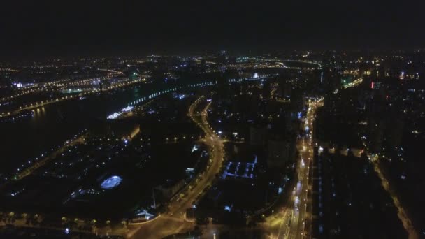 Вид Сучасний Міський Пейзаж Сутінках Міське Життя Бізнес Концепція Подорожей — стокове відео