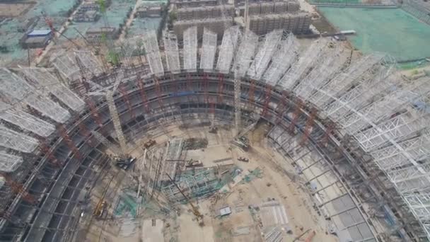 Xian China Marzo 2019 Aerial Shot Stadium Being Built China — Vídeo de stock