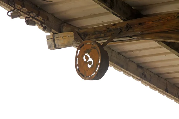 Number hang on the eaves — Zdjęcie stockowe