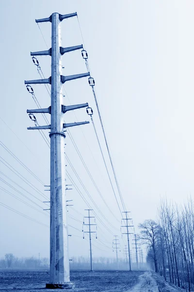 High voltage electric power steel tube tower — Stock Photo, Image