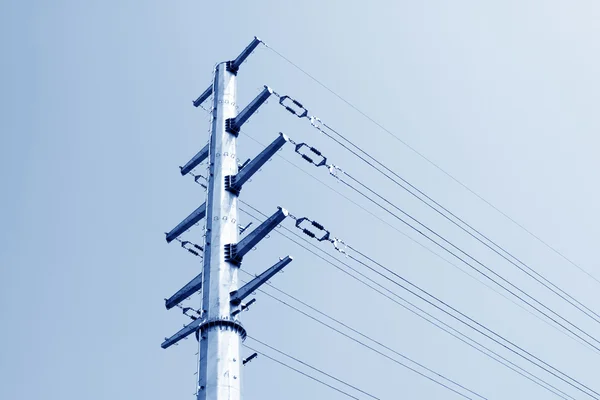 High voltage electric power steel tube tower — Stock Photo, Image