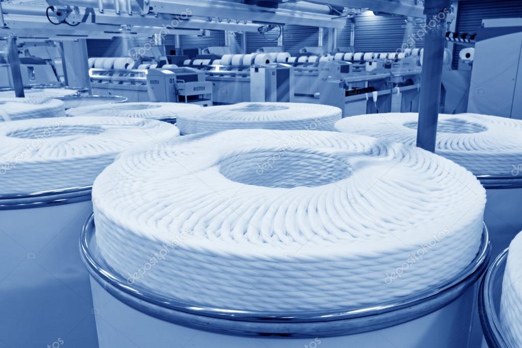 cotton group on a spinning production line