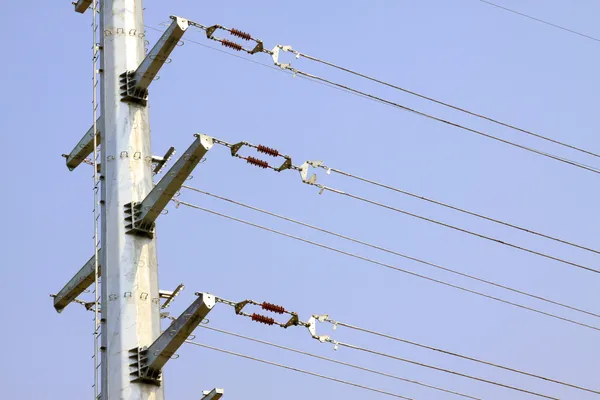 High voltage electric power steel tube tower — Stock Photo, Image