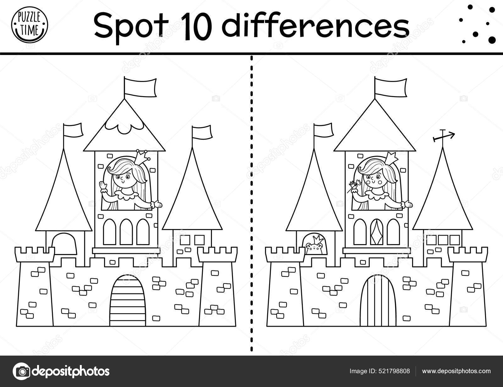 Encontre 5 páginas de atividades de diferenças para crianças. jogo de  labirinto de dente engraçado para escola e pré-escola