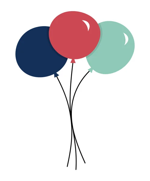 Bando Balões Fofinhos Presente Aniversário Engraçado Elemento Circo Para Cartão — Vetor de Stock