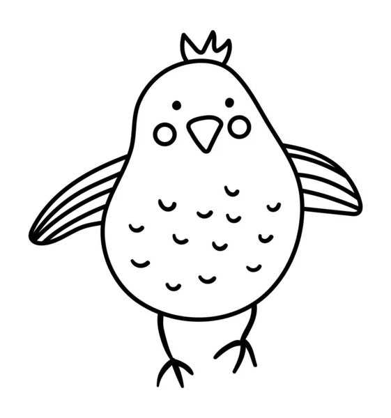 Vector Zwart Wit Chick Illustratie Lente Pasen Boerderij Kleurplaten Leuke — Stockvector