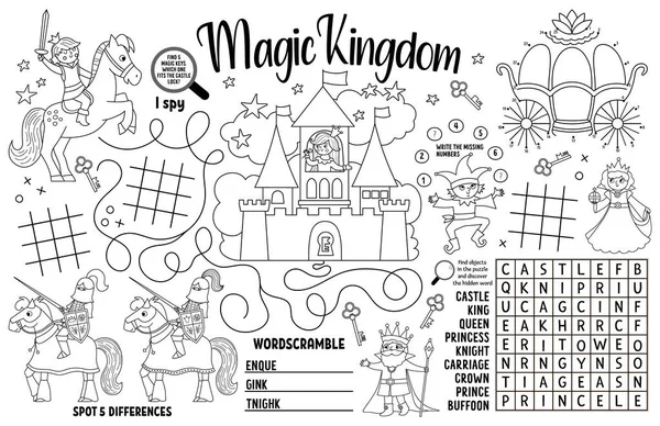 kids princess activity placemat –