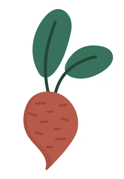 Icono Remolacha Vectorial Vegetales Otoño Planta Raíz Remolacha Estilo Plano — Vector de stock