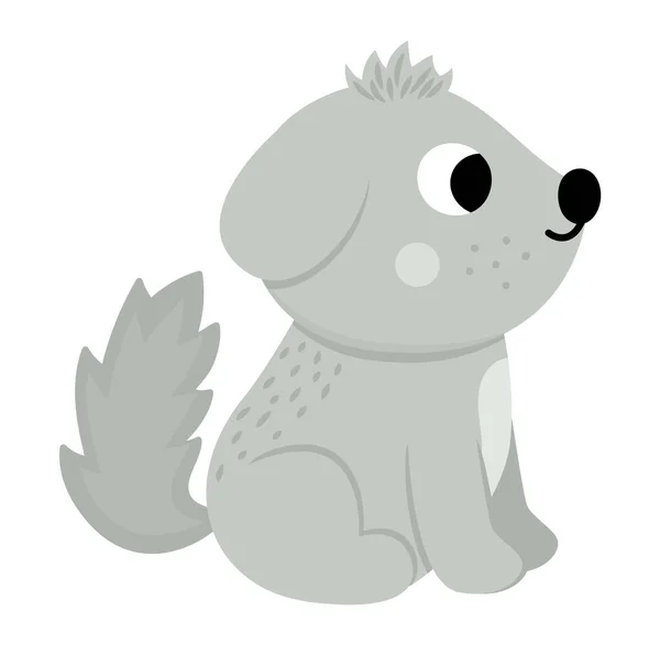 Ícone Cão Vetor Bonito Desenho Animado Sentado Pet Ilustração Para — Vetor de Stock