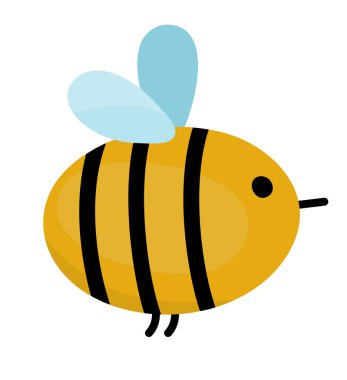 Vektör yaban arısı ikonu. Beyaz arka planda izole edilmiş şirin orman ya da tarım böceği. Tatlı orman ya da çocuklar için bahçe çizimi. Arıcılık görevleri