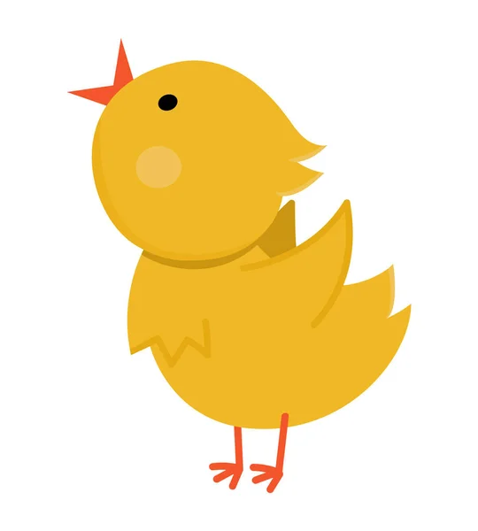 Vector Divertido Icono Chica Primavera Pascua Granja Pequeña Ilustración Aves — Vector de stock