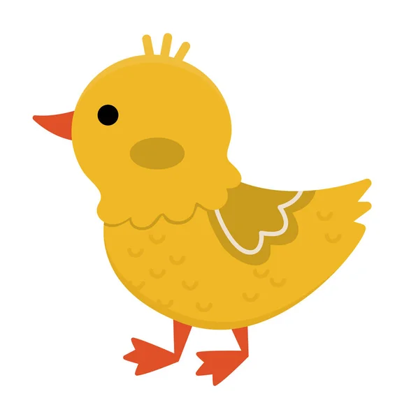 Vector Duckling Icon Cute Cartoon Little Duck Illustration Kids Farm — Stock Vector