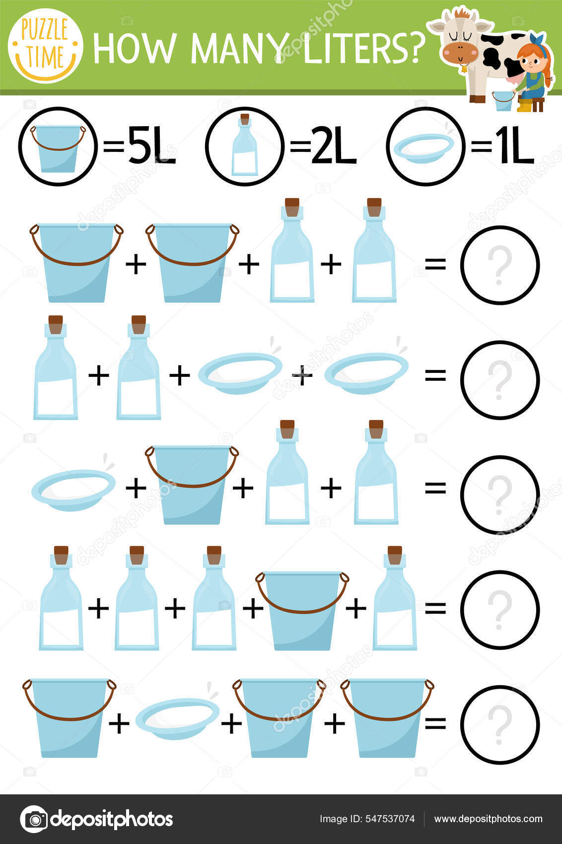 Jogos educativos para crianças matemática combine as cestas com o