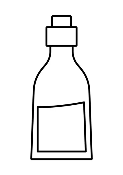 Vector Botella Vidrio Blanco Negro Con Leche Aislada Sobre Fondo — Archivo Imágenes Vectoriales