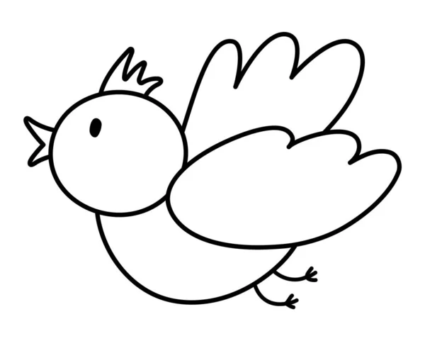 Icona Dell Uccello Bianco Nero Vettoriale Isolata Sfondo Bianco Primavera — Vettoriale Stock